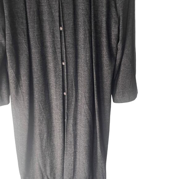 Ten Eleven Vintage 90s Size XL 70% Wool Grey Double Breasted Trench Coat - Picture 7 of 11